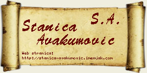 Stanica Avakumović vizit kartica